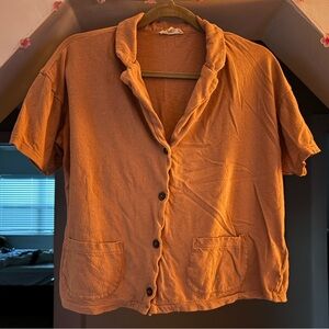 Madewell Terracotta Short Sleeve Button Up Shirt